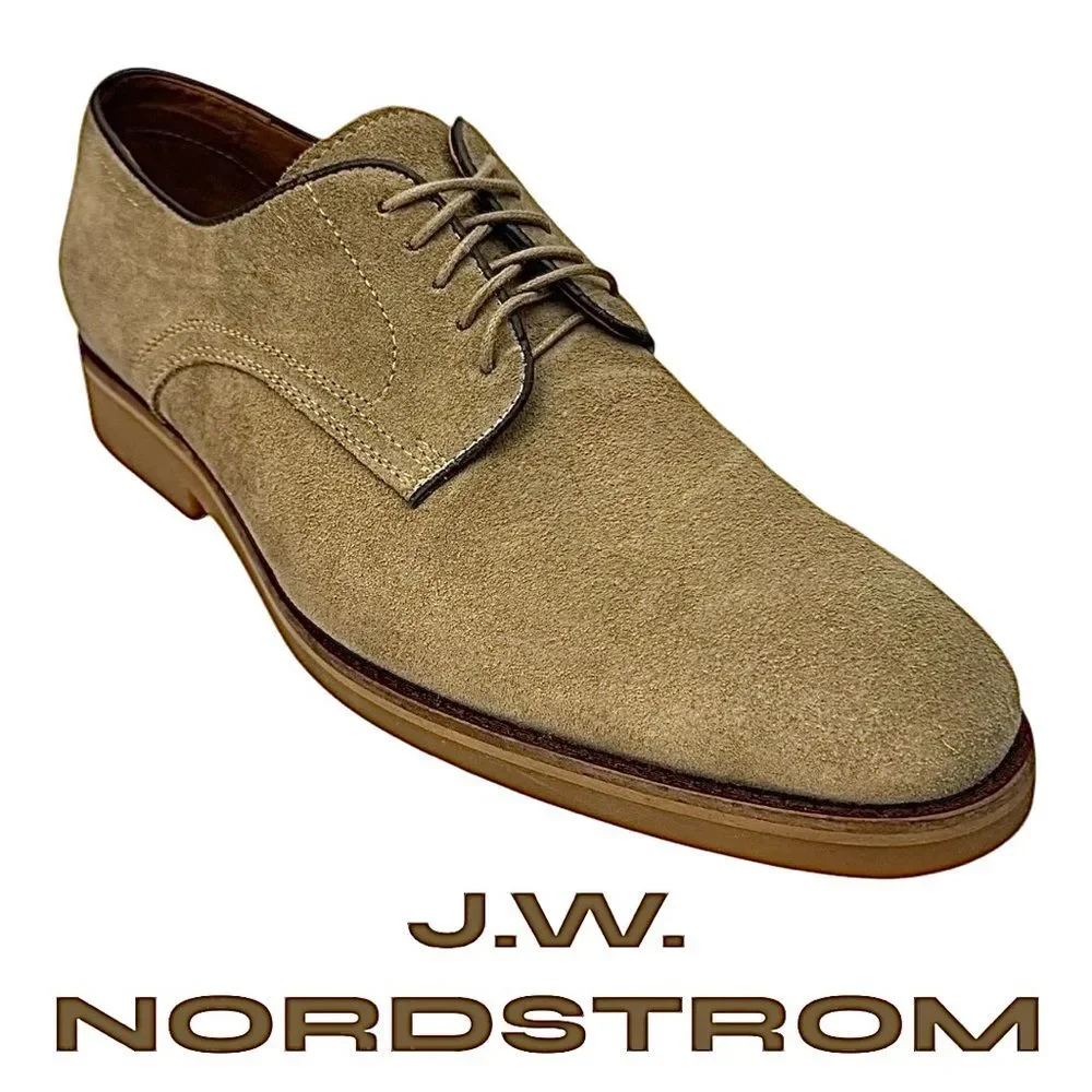 John W. Nordstrom Men’s Tan Suede Oxford Dress Shoes Size 8M EUC
